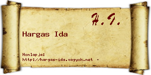 Hargas Ida névjegykártya