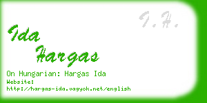 ida hargas business card